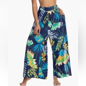 Maaji Benzini Maajic Print Swim Cover-Up Pants Split Leg Wide Leg